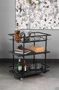 Ver imagem 4 de Carrinho Organizador Bar Frame Preto Rodinhas 79x70x40 Forma