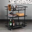 Ver imagem 2 de Carrinho Organizador Bar Frame Preto Rodinhas 79x70x40 Forma