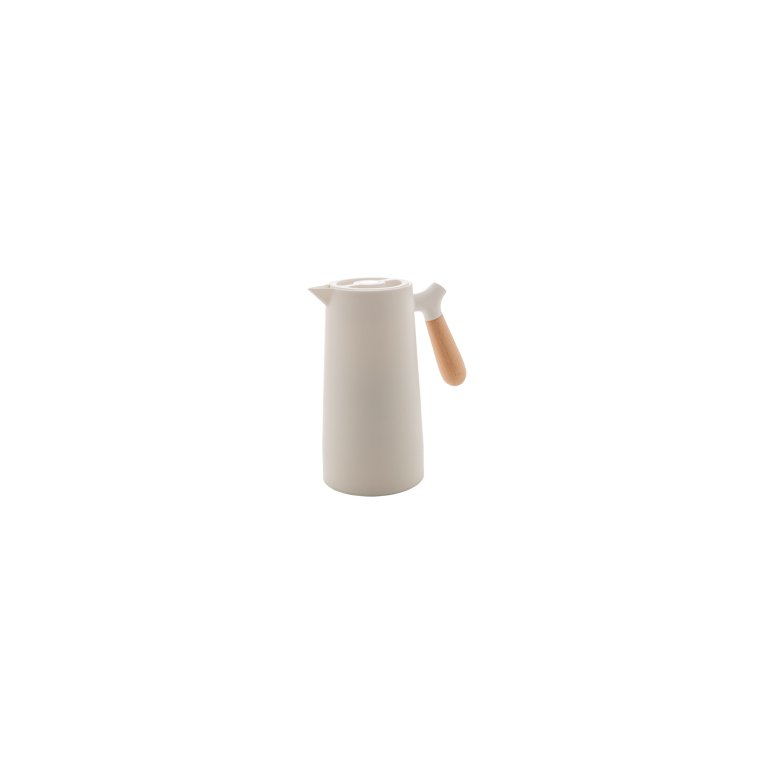 Garrafa térmica plástico com cabo madeira nordica branca 1 lt
