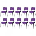 Ver imagem 1 de Cadeira Iso Base Preto Igreja, Escola, Escritório - Violeta Kit 10 Peças
