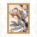 Ver imagem 1 de Quadro Moldura Dourada Flor Rosada 33x24cm:com Acetato