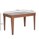Ver imagem 3 de Mesa de Jantar Extensível 4 a 6 Lugares Mel Impressão Off White Pés Madeira Maciça