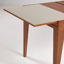 Ver imagem 6 de Mesa de Jantar Extensível 4 a 6 Lugares Mel Impressão Off White Pés Madeira Maciça