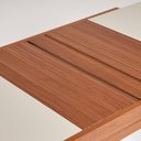 Ver imagem 5 de Mesa de Jantar Extensível 4 a 6 Lugares Mel Impressão Off White Pés Madeira Maciça