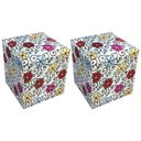 Ver imagem 1 de Kit 2 Puff Decorativo Dado Quadrado Estampado Floral Color D17