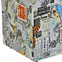 Ver imagem 3 de Kit 3 Puff Decorativo Dado Quadrado Estampado Jornal Color D07