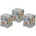 Ver imagem 1 de Kit 3 Puff Decorativo Dado Quadrado Estampado Jornal Color D07