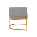 Ver imagem 3 de Kit 2 Poltronas Decorativas Luna Estofada Base Metálica Suede: Suede Cinza Claro
