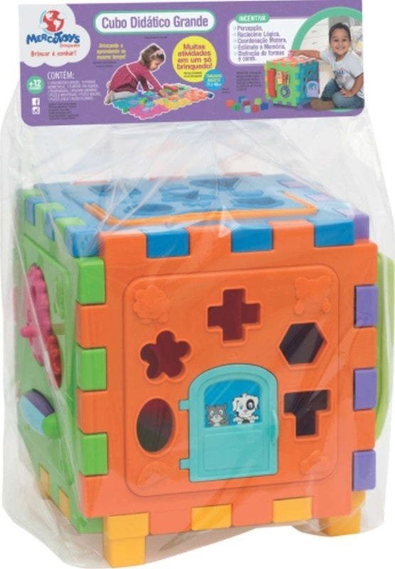 Brinquedo Educativo Cubo Didatico Grande 2 Em 1 Merco Toys - 3