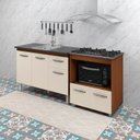 Ver imagem 6 de Balcao Cooktop 5 Bocas e Pia 120cm Savana Off White Mobbs