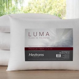 Travesseiro Luma King Size 48x88 cm Branco Hedrons - 1