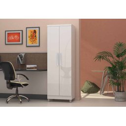 Armário Multiuso Fit Branco 2 Portas Sapateira / Lavanderia 1,90 Altura - E. E. Móveis - 2