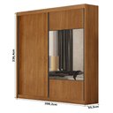 Ver imagem 2 de Guarda Roupa Casal Sienna 2 Portas 8 Gavetas com Espelho Cinamomo - Novo Horizonte