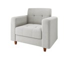 Ver imagem 4 de Kit 02 Poltronas Arezzo Linho Cinza Claro A05 Pés Chanfrado