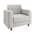 Ver imagem 3 de Kit 02 Poltronas Arezzo Linho Cinza Claro A05 Pés Chanfrado