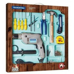 Furadeira de impacto com ferramentas kit com 100 peças - Tramontina - 2 Furadeira de impacto com ferramentas kit com 100 peças - Tramontina - 2