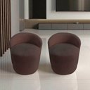 Ver imagem 1 de Kit 2 Poltronas Decorativa Yara Orgânica Couro Marrom