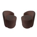 Ver imagem 2 de Kit 2 Poltronas Decorativa Yara Orgânica Couro Marrom