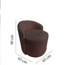 Ver imagem 7 de Kit 2 Poltronas Decorativa Yara Orgânica Couro Marrom