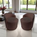 Ver mais imagens de Kit 2 Poltronas Decorativa Yara Orgânica Couro Marrom