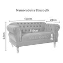Ver imagem 2 de Namoradeira 2 Lugares Chesterfield Elisabeth:Preto