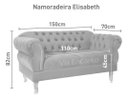 Ver imagem 2 de Namoradeira 2 Lugares Chesterfield Elisabeth:Preto