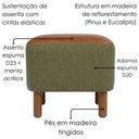 Ver imagem 5 de Puff Decorativo Verso 45x51 cm Pes Madeira Linho Color Trend e Courino Tca 307 Tcs 727 Moll