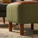 Ver imagem 6 de Puff Decorativo Verso 45x51 cm Pes Madeira Linho Color Trend e Courino Tca 307 Tcs 727 Moll