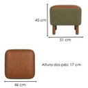 Ver imagem 3 de Puff Decorativo Verso 45x51 cm Pes Madeira Linho Color Trend e Courino Tca 307 Tcs 727 Moll