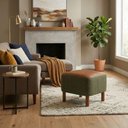 Ver mais imagens de Puff Decorativo Verso 45x51 cm Pes Madeira Linho Color Trend e Courino Tca 307 Tcs 727 Moll