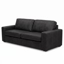 Ver imagem 3 de Sofá 3 Lugares Couro Black Obsidiana Legitimo 205cm Natural Premium Adel Dekorien