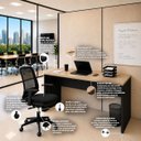 Ver imagem 6 de Conjunto Mesa de Escritório 1.60x60cm + Cadeira Ergonômica Sistema Syncron Pistão Classe 4