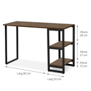 Ver imagem 3 de Mesa De Aço Com 2 Prateleiras 120 Cm Estilo Industrial
