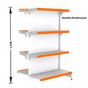 Ver imagem 3 de Gondola Centro 137 Fit Ate 5 Metros Branco 40 Bandeja Pe Laranja