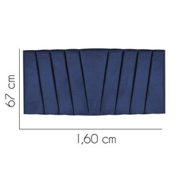 Painel Estofada Bélgica 160cm Queen Size Para Cama Box Quarto Suede Azul Marinho - Amey Decor - 3