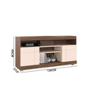 Ver imagem 5 de Rack para Sala Bancada de Tv 47 Pol 136cm Ariele C04 - D'Rossi Cor Nogueira Real e Off White