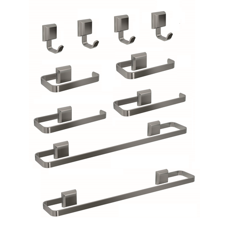 Kit de Acessórios para Banheiros Banho Luxo Quadrado 10 Pçs