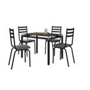 Ver imagem 1 de Conjunto De Mesa Tubular Com 4 Cadeiras 118 Malva Tampo Vidro 107cm Preto Platina Artefamol 9996 - A