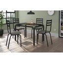 Ver imagem 2 de Conjunto De Mesa Tubular Com 4 Cadeiras 118 Malva Tampo Vidro 107cm Preto Platina Artefamol 9996 - A