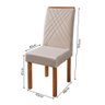 Kit 8 Cadeiras de Jantar Estofada Bárbara Base Madeira Maciça Tecido Veludo Bege - 4