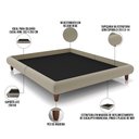 Ver imagem 4 de Cama Casal King Pés de Madeira 210cm Otto P05 Veludo Bege - Lyam Decor