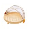 Cesto Porta Pão e Bolo Bambu com Cobertura Retrátil G Natural - 1