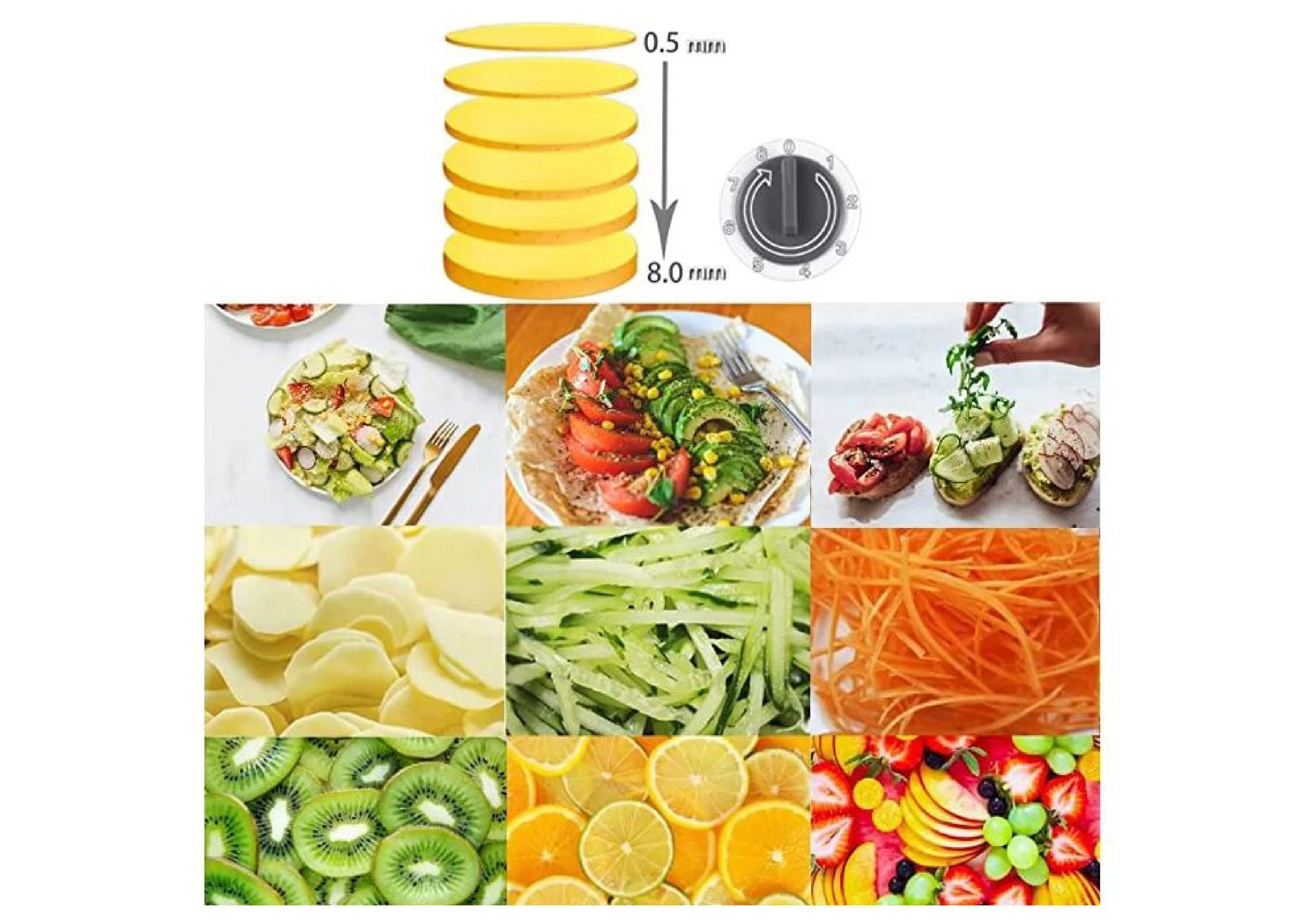 Cortador Fatiador Ralador Legumes Verduras Frutas 5 Funçoes Processador Profissional Manual Cozinha  - 8