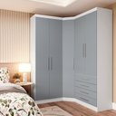 Ver imagem 1 de Guarda Roupas Modulado de Canto Diagonal 3 Peças com 5 Portas e 4 Gavetas Alpes Luciane Móveis