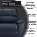 Ver imagem 3 de Poltrona do Papai Reclinável Elétrica Armênia Power Touch Couro Azul - Gran Belo