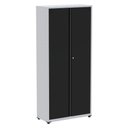 Ver imagem 1 de Armário Alto 2 Portas Pandin 80 Cm (largura) Inmetro Estrutura Aço Cinza e Portas Pretas C/ Chave