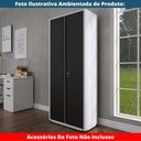 Ver imagem 7 de Armário Alto 2 Portas Pandin 80 Cm (largura) Inmetro Estrutura Aço Cinza e Portas Pretas C/ Chave