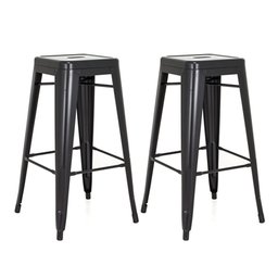 Kit - 2 x banquetas altas Iron Tolix - Industrial - Aço - Vintage - Preto - 1