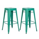 Ver imagem 1 de Kit - 2 x banquetas altas Iron Tolix - Industrial - Aço - Vintage - Verde escuro