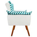 Ver imagem 3 de Poltrona Decorativa Opala Suede Composê Estampado Zig Zag Verde Tiffany D78 e Suede Branco
